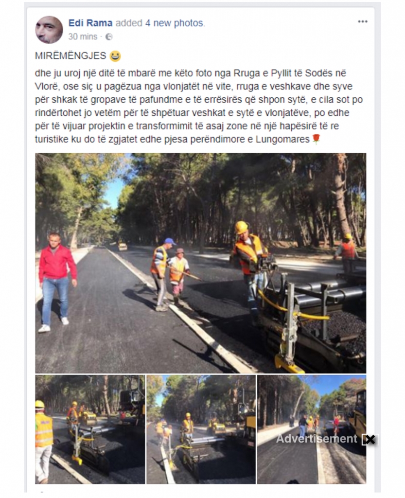 Rama:Vlonjatë, do të zgjatet edhe pjesa perëndimore e Lungomares