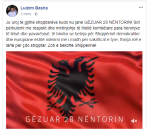 Basha uron për 28 Nëntorin:  :Mirënjohje heronjve të lirisë dhe pavarësisë