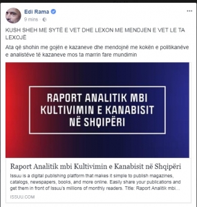 Po na pini gjakun mor edepsëza”, Rama zihet ‘ngushtë’ pas raportit për kanabisin