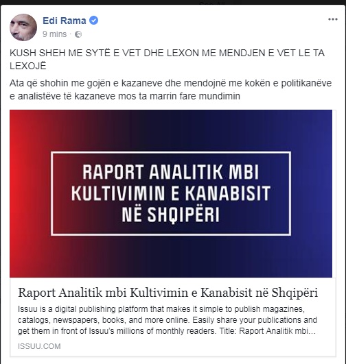 Po na pini gjakun mor edepsëza”, Rama zihet ‘ngushtë’ pas raportit për kanabisin