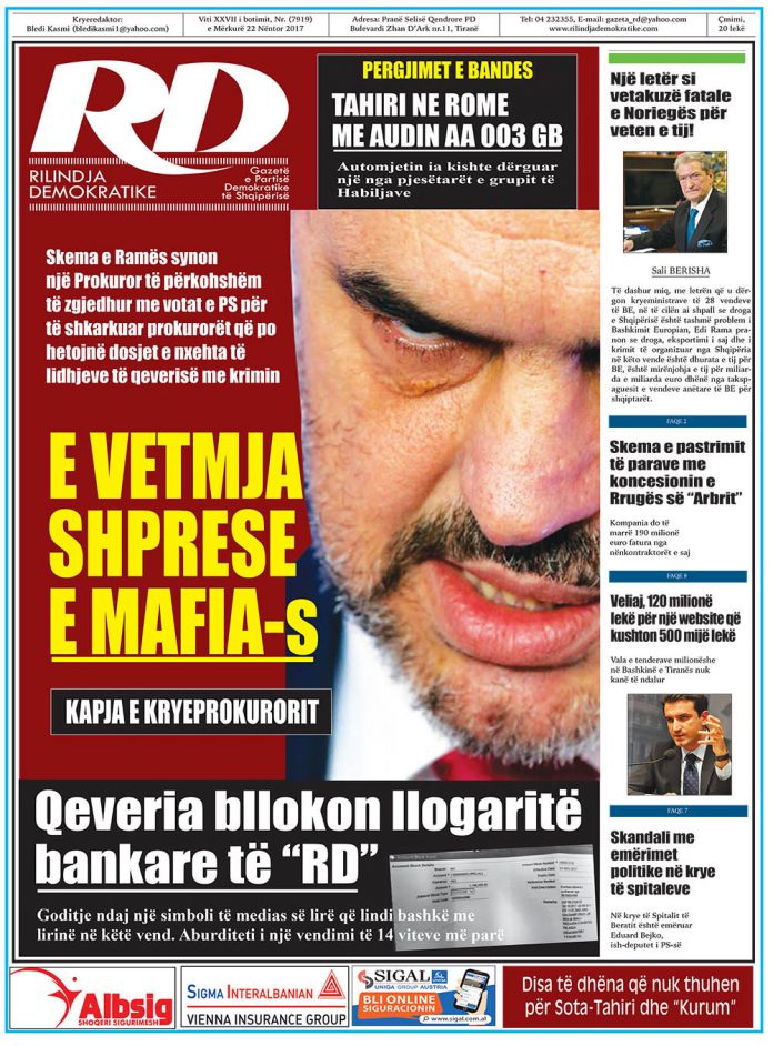 Gazeta e PD akuzon qeverinë: Na ka bllokuar llogarinë bankare , kemi vështirësi