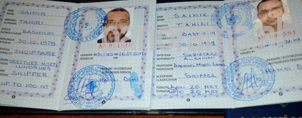 Patenta e Saimir Tahirit si skafist