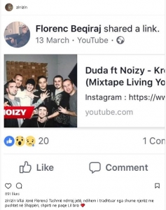 Vdekja e Florencit, reagon keq Noizy: Më tradhtuat…