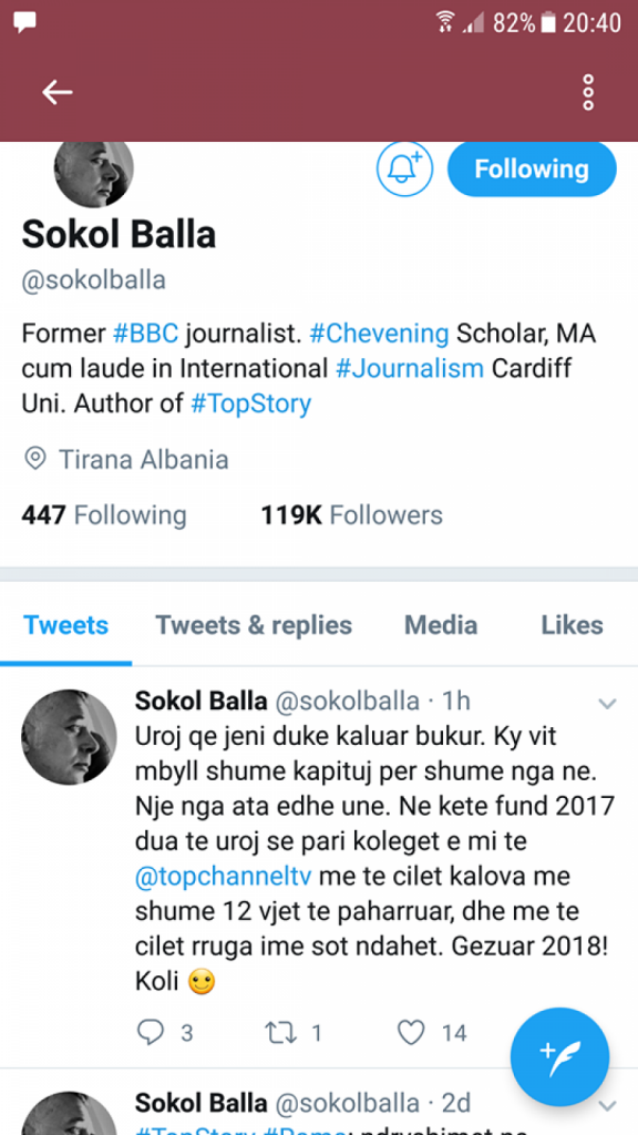 Sokol Balla deklaron largimin nga Top Channel, ja fjalët e para të tij