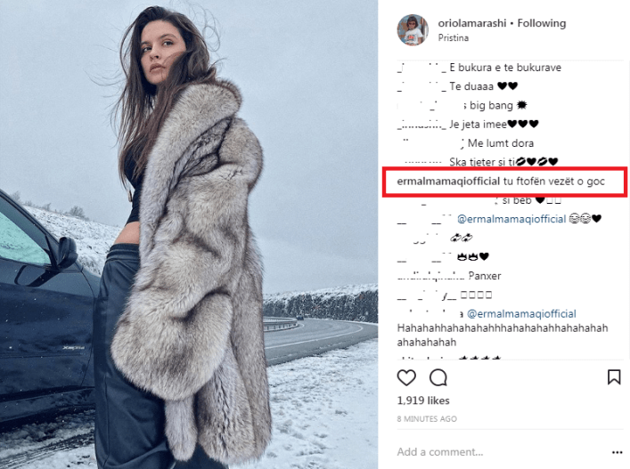 Modelja sfidon të ftohtin në Prishtinë, komenti i Ermal Mamaqit do t’ju shkrijë së qeshuri (FOTO)