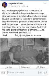 Shpëtim Saraçi, fjalë prekëse për nënën që nuk jeton më