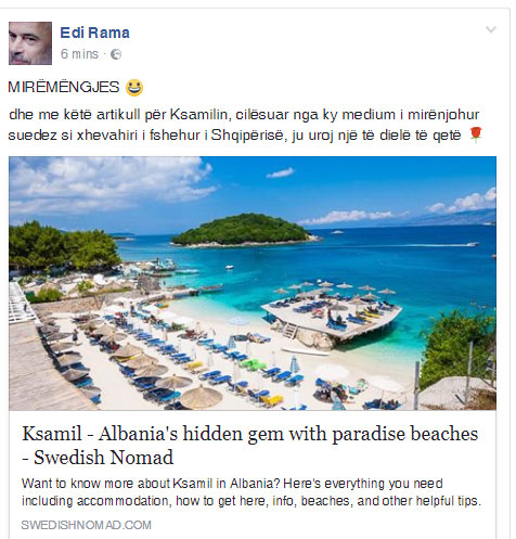 Rama ” qeras” ndjekësit në FB me lajmin nga Suedia, kush është “xhevahiri i fshehur i Shqipërisë”