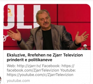 Prindër të  politikanëve rrëfeh në  “Zjarr TV”