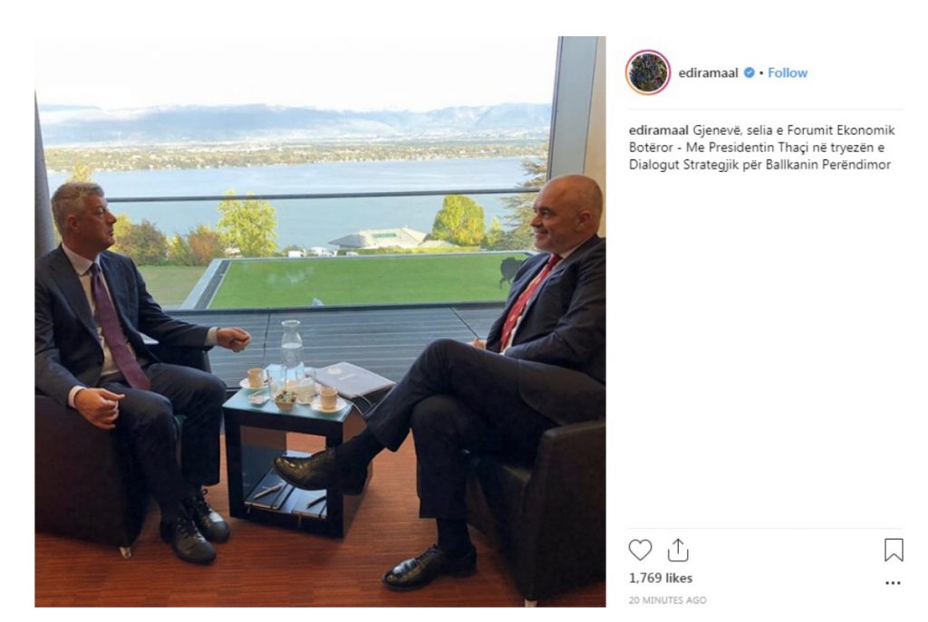 FOTO/ Forumi i Ekonomik Botëror në Gjenevë, Rama takohet me Thaçin