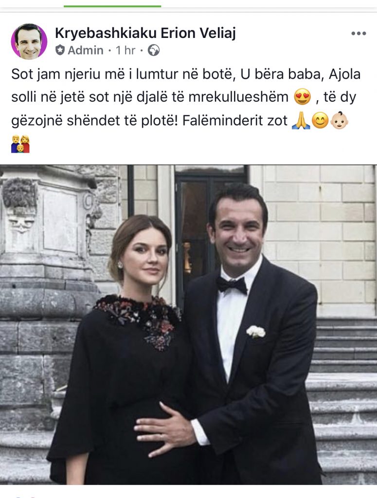 Veliaj bëhet baba me  djalë