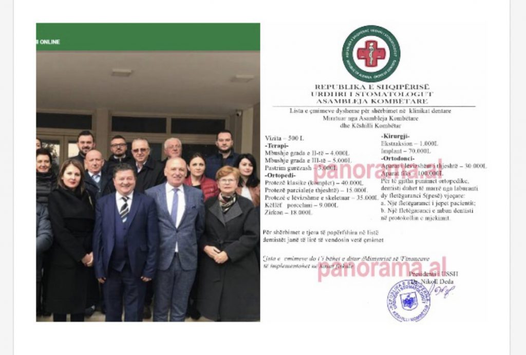 Urdhri i Stomatologut vendosi dyfishimin e çmimeve, reagon Autoriteti i Konkurrencës