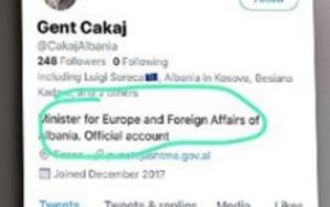 FOTO/ “Ministri i Jashtëm”Gent Cakaj  fshin llogarinë e tij në Twitter