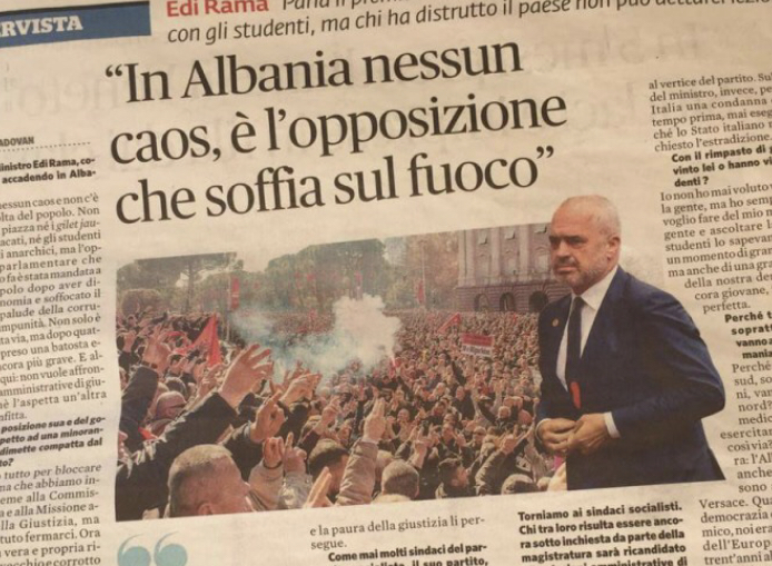 Rama vijon të intervistat në shtypin italian: Asnjë kaos e revoltë nga populli, opozita po i fryn zjarrit