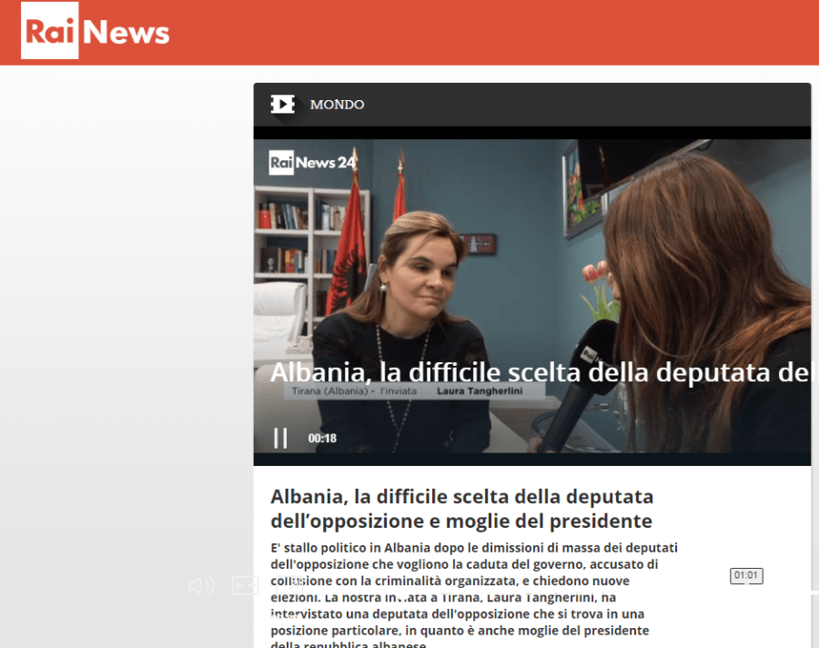 Kryemadhit intervistë në  RAI News / Italia e shikon të ikur Ramën