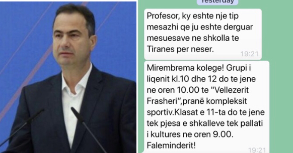 Ish-deputeti i PD publikon SMS-të, ja si u detyruan nxënësit e Tiranës të marrin pjesë në festime