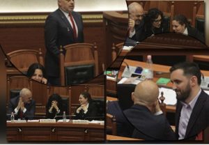 FOTOHUMOR/Elisa kënaqet me Skënderbeun, ‘Ylli i opozitës’ i buzëqeshur