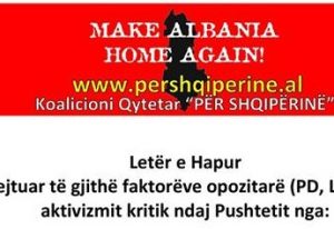 KRIZA/ Koalicioni Qytetar për Shqipërinë, letër të hapur : Drejtuar të gjithë faktorëve opozitarë PD, LSI…