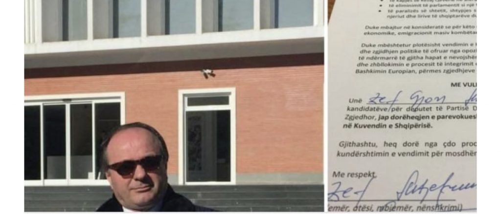 Një muaj më parë Zef Shtjefni firmosi dhe ju betua në zyrë Bashës se nuk e do e pranonte mandatin