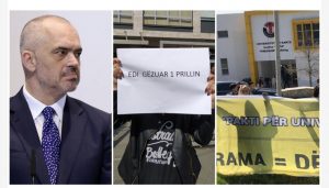 “Edi Gëzuar 1 Prillin!”/ Rama pritet me protesta, lëshon gojën ndaj pedagogëve: Sharlatanë doktorë shkencash!