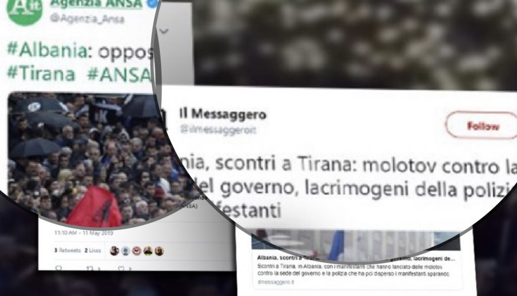 FOTO/ ‘Opozita në shesh…’, mediat e huaja raportojnë direkt nga Tirana