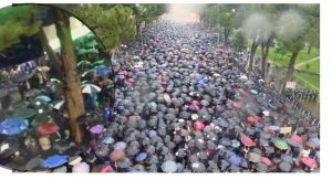 VIDEO/Marshimi  i opozitës, protestuesit përshkruan 9.7 kilometra në këmbë