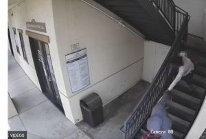 VIDEO/Hajduti tenton t’i vjedhë çantën, momenti kur hajduti tërheq zvarrë nëpër shkallë gruan dhe vajzën e saj të vogël