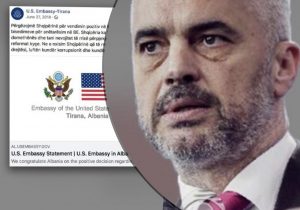 VIDEO/ Si i besoi Ambasada Amerikane gënjeshtrës së Ramës dhe uroi shqiptarët për hapjen e negociatave