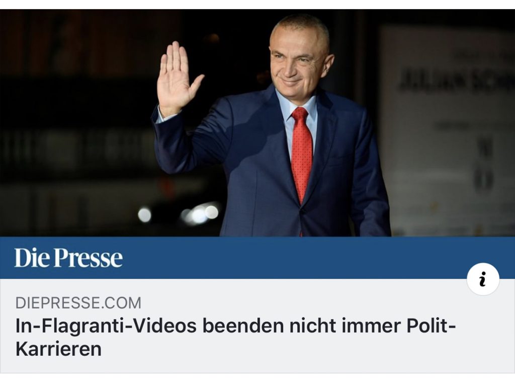 Gazeta  “Die Presse” shkrim për Shqipërinë:Videot në flagrancë, jo gjithmonë të mbyllin karrierën politike…