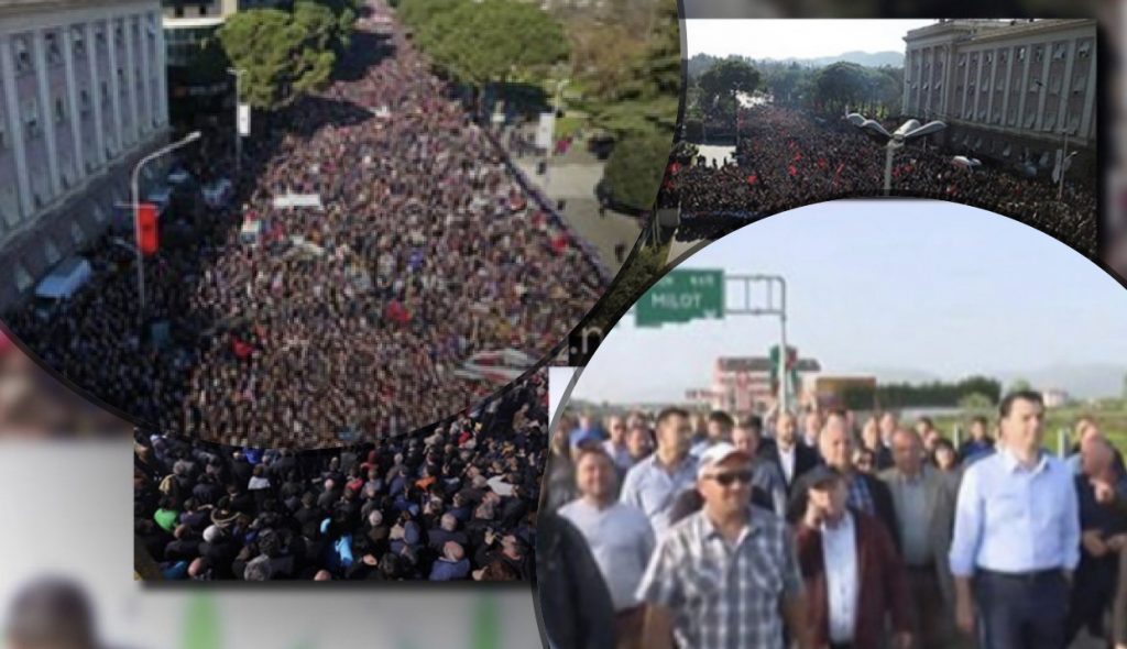 Me mijëra protestues derdhen ne Tiranë