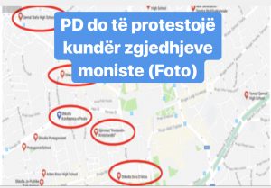 Ja zonat ku PD do të protestojë kundër zgjedhjeve moniste (Foto)