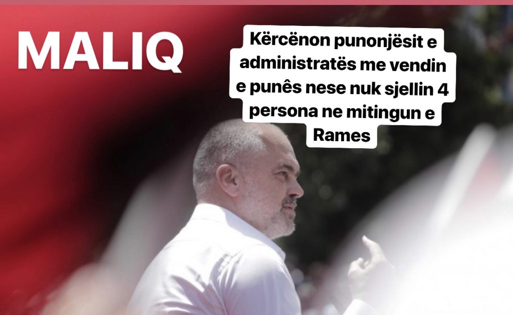 FOTO/ Kryebashkiaku: Të gjithë nga 4 veta në miting me Ramën, përndryshe …
