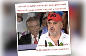 Je i madh je burrë shteti të njeh globi, gjithë mileti  Përkrah Gramozi, Tërmeti, ndriçohet si meteor deti