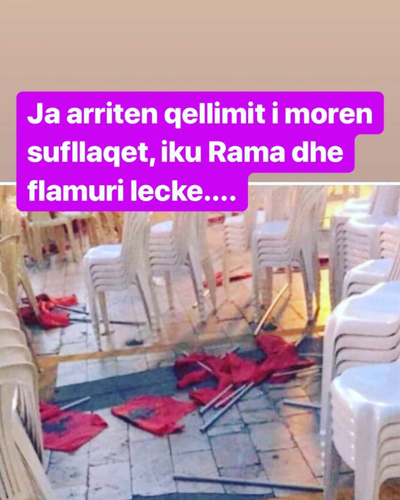 Reagon Presidenca :  U përdhos Flamurit Kuq e Zi pas mitingut të Ramës