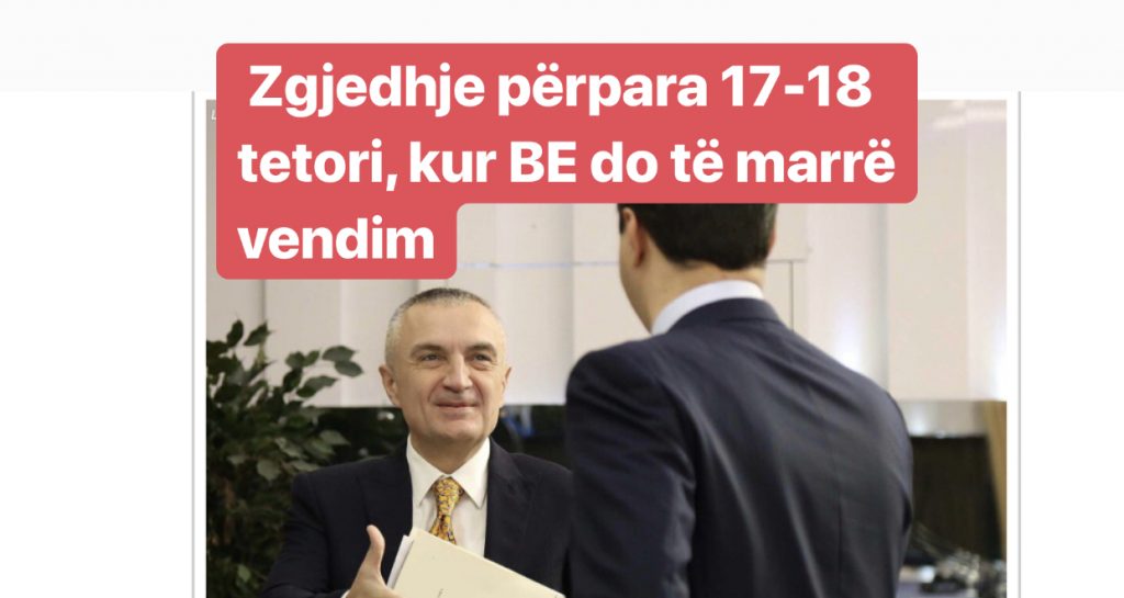 Presidenti Meta apel  partive: KOHA ËSHTË TANI!