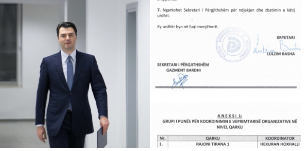 Kreu i PD-së, Lulzim Basha  ndryshon  koordinatorët