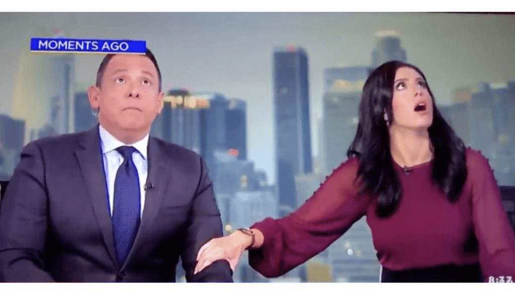 VIDEO/ Spikerët e lajmeve në Los Anxhelos struken të shpëtojnë kokën kur tërmeti i shkund ‘LIVE’