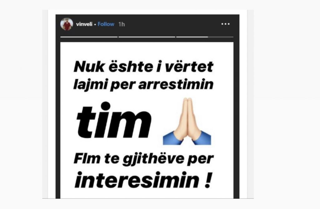 Reagin Vin Veli mbi lajmin e arrestimit