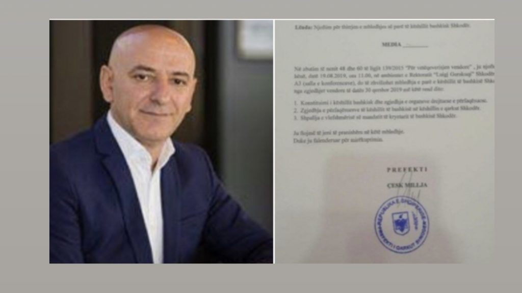 Prefekti dhe mbledhja e këshillit të bashkisë Shkodër e thirrur prej tij, totalisht në shkelje të ligjit