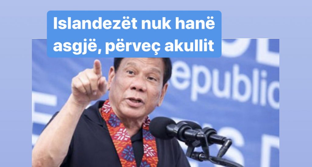 Presidenti i Filipineve sulmon Islandën pas raportit