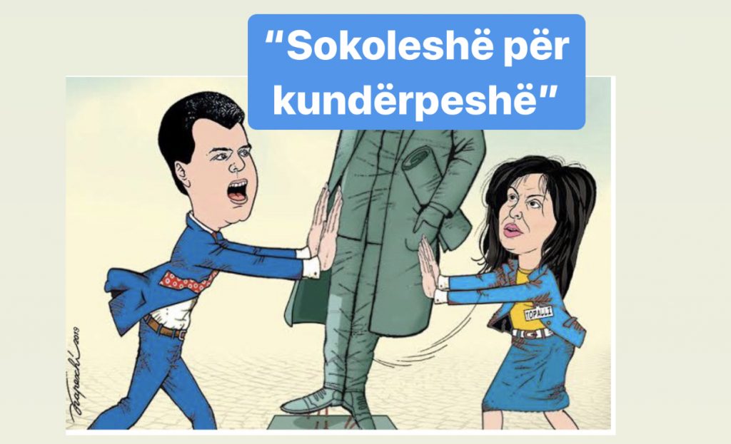 Kapexhiu ilustron me karikaturën e fundit sulmin e Topallit ndaj Bashës