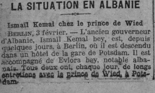 Bisedat sekrete të Ismail Qemalit me princ Vidin më 1914