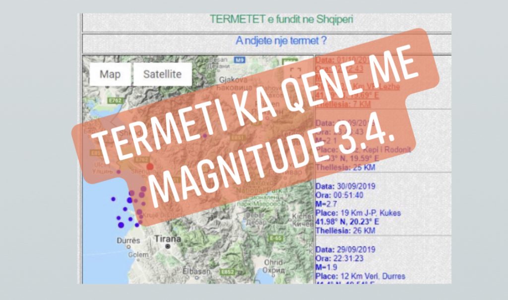Lëkundje tërmeti  dhe ku ishte epiqendra