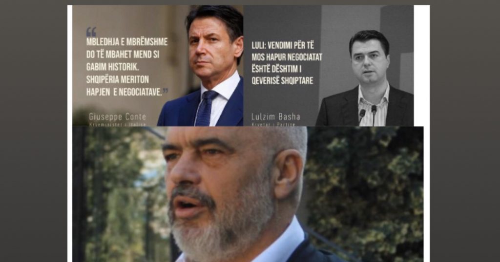 Rama online në FB , tjetër fotomontazh me Conten
