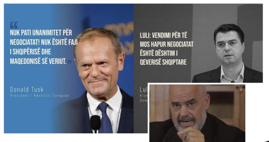 Pa koment!  Rama poston një fotomontazh të Bashës dhe Tusk