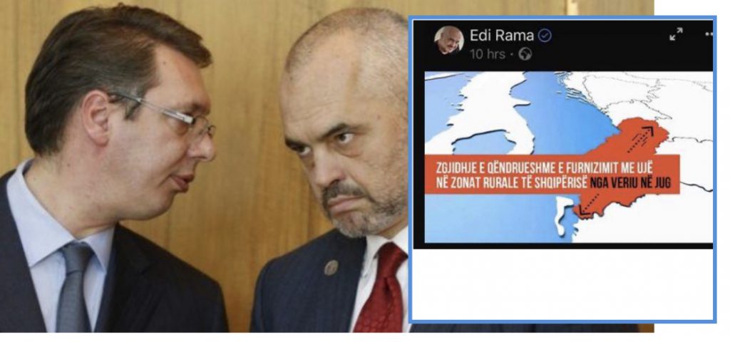SKANDAL/ Rama: Publikon një foto me hartën ku Kosova është pjesë e Serbisë