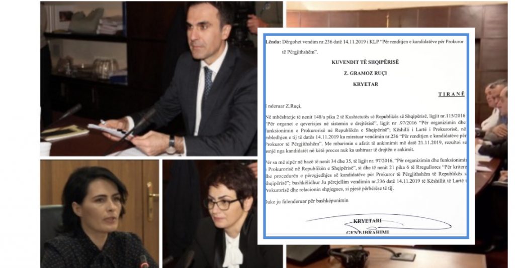 KLP i nis letrën Ruçit: Ja renditja e kandidatëve (Dokumenti)