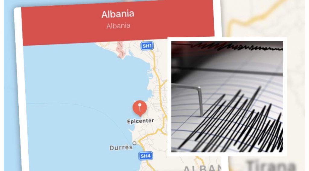 Lëkundje tërmeti  në Durrës dhe Tiranë