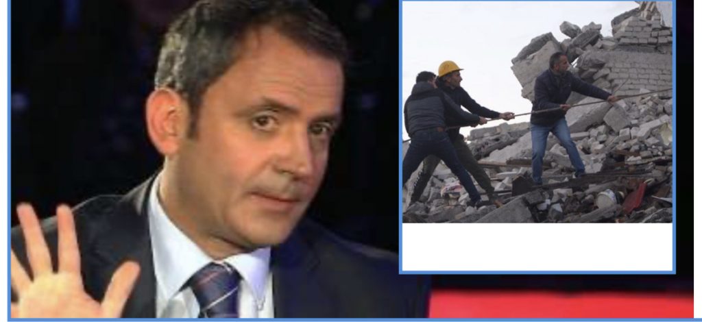 Tërmeti; një qysqi, një karkalec, njerëz që heqin rrënoja me duar dhe propagandë