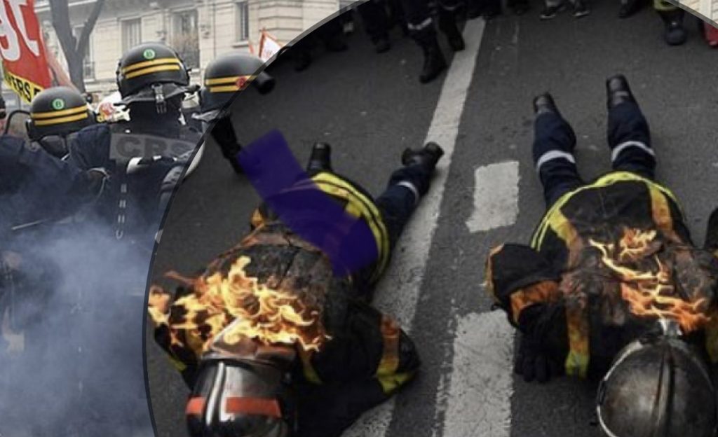 Paris,  zjarrfikësit përplasen me policinë