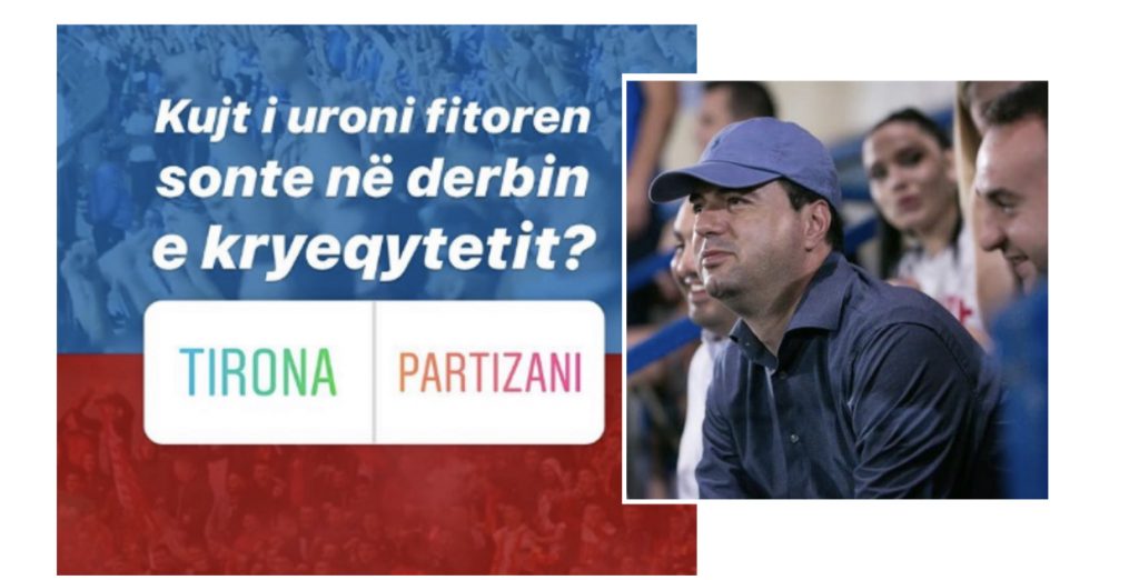 Basha sondazh në Instagram, pyet ndjekësit për derbin e kryeqytetit